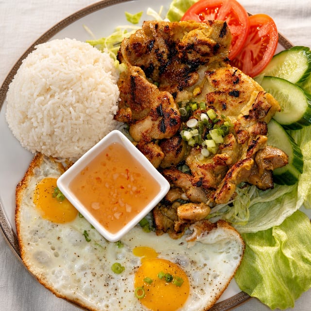 Grilled Chicken Over Rice.